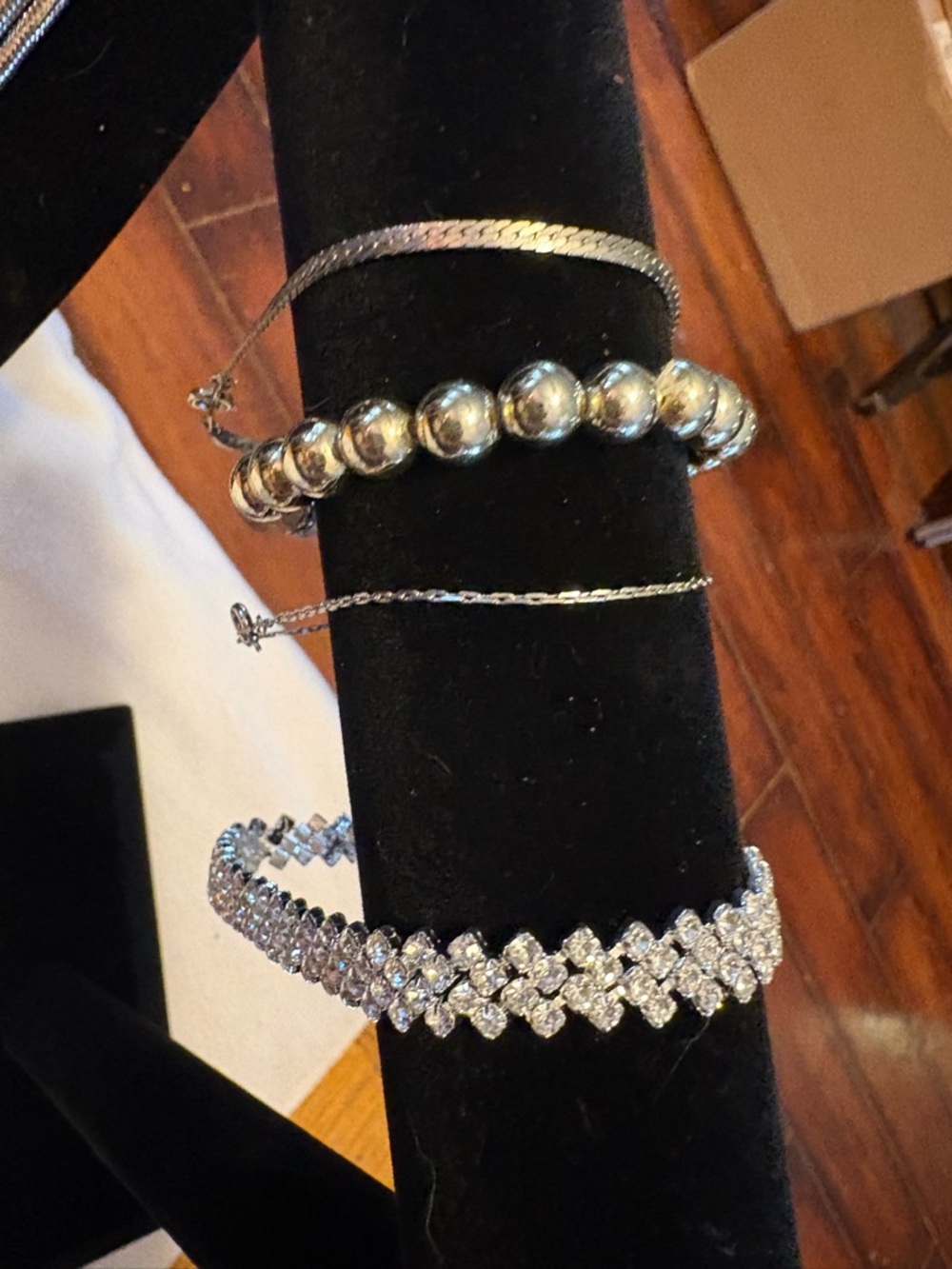 Silver-Tone Multi Bracelet Set with Beaded and Crystal Accents